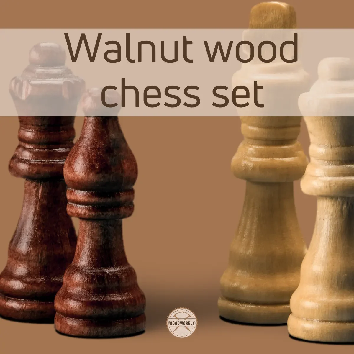 Walnut wood chess set