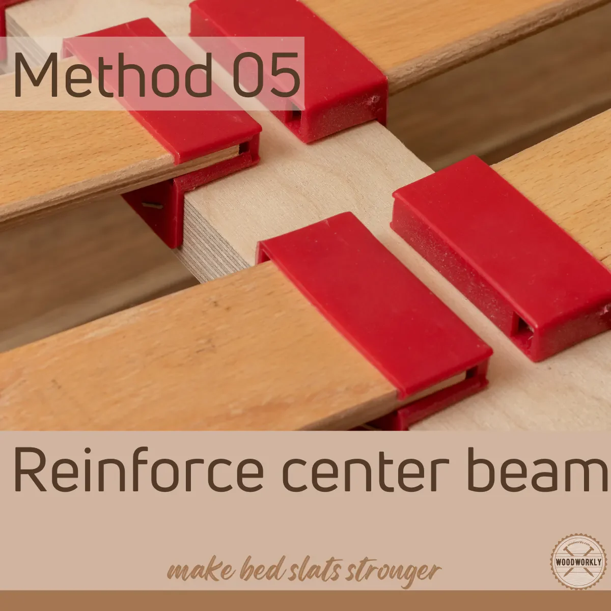 reinforce or replace the center beam to make slats stronger