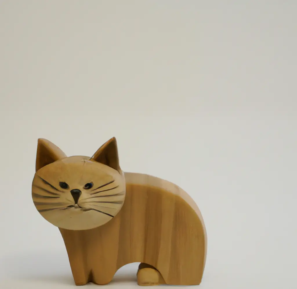wood carving cat