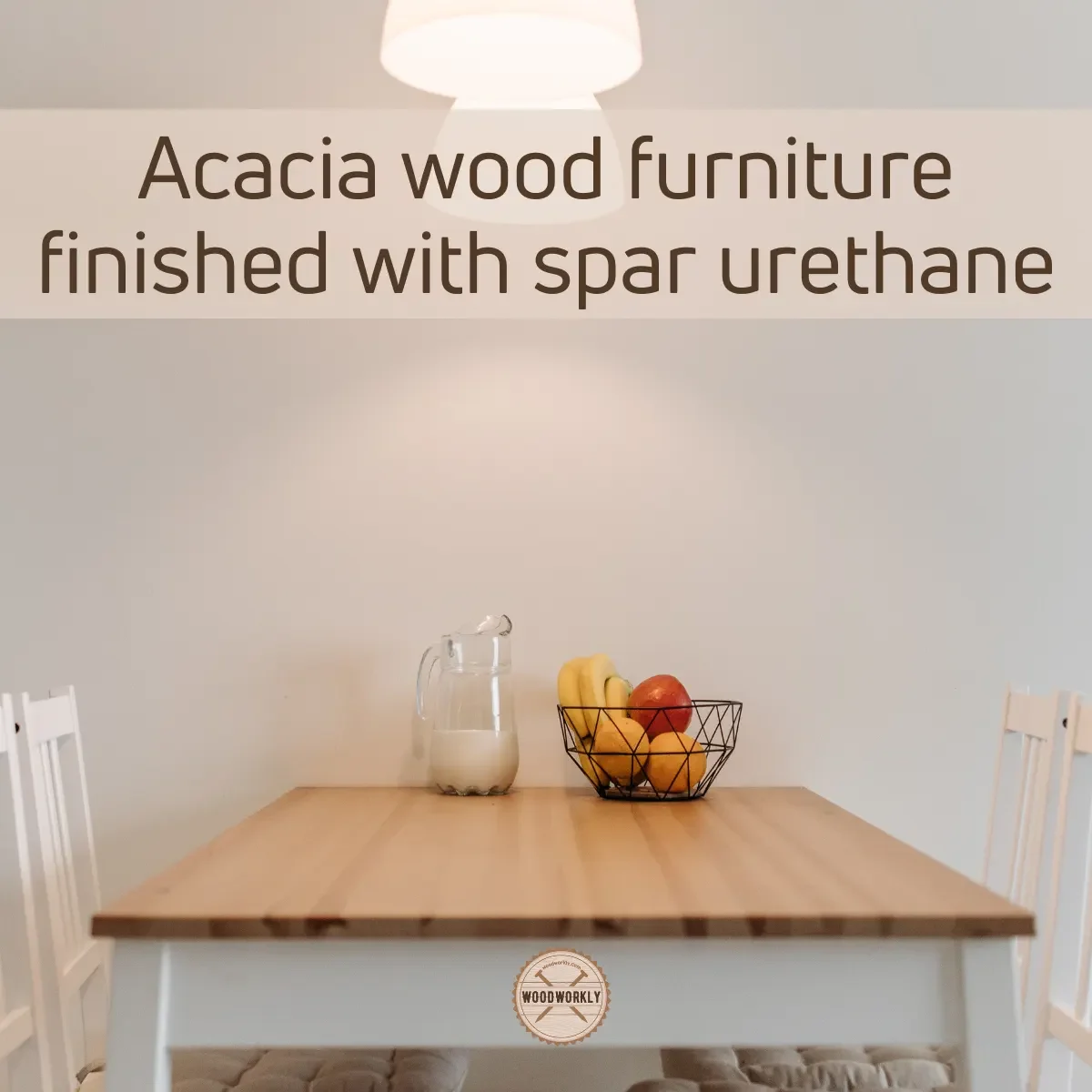 Acacia wood furniture finished with spar urethane