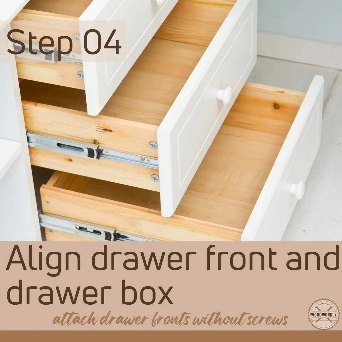 Align The Drawer Front With Drawer Box Face And Press It