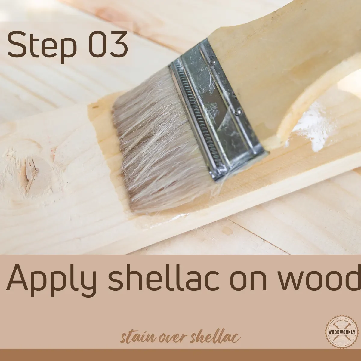 Apply shellac on wood