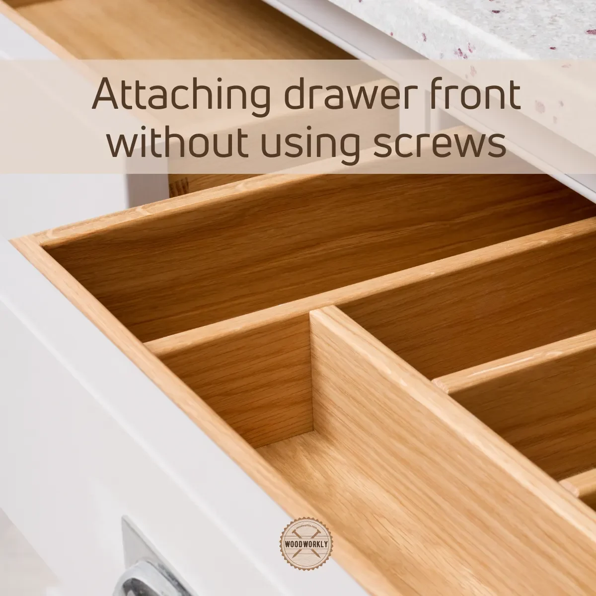 Attaching drawer front without using screws