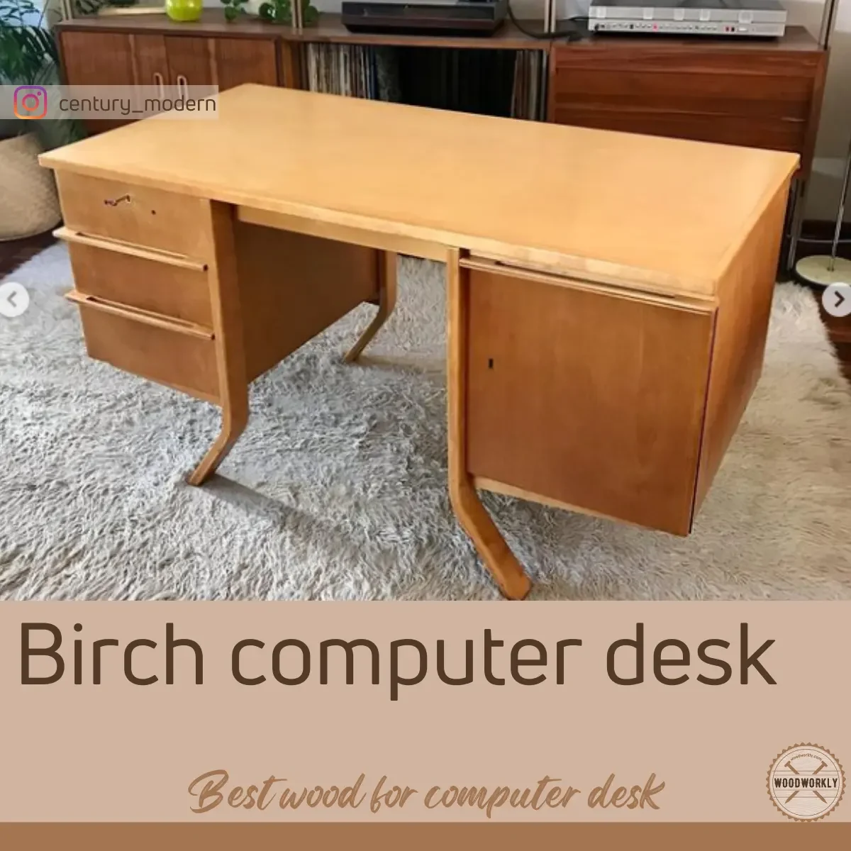 Birch computer desk