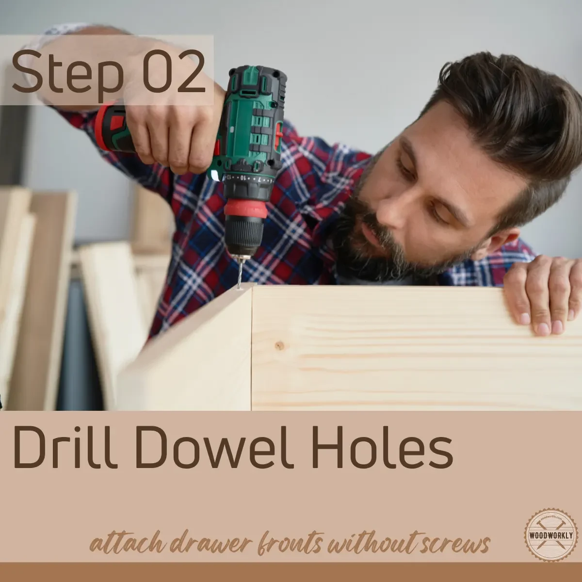 Drill Dowel Holes On Drawer Front