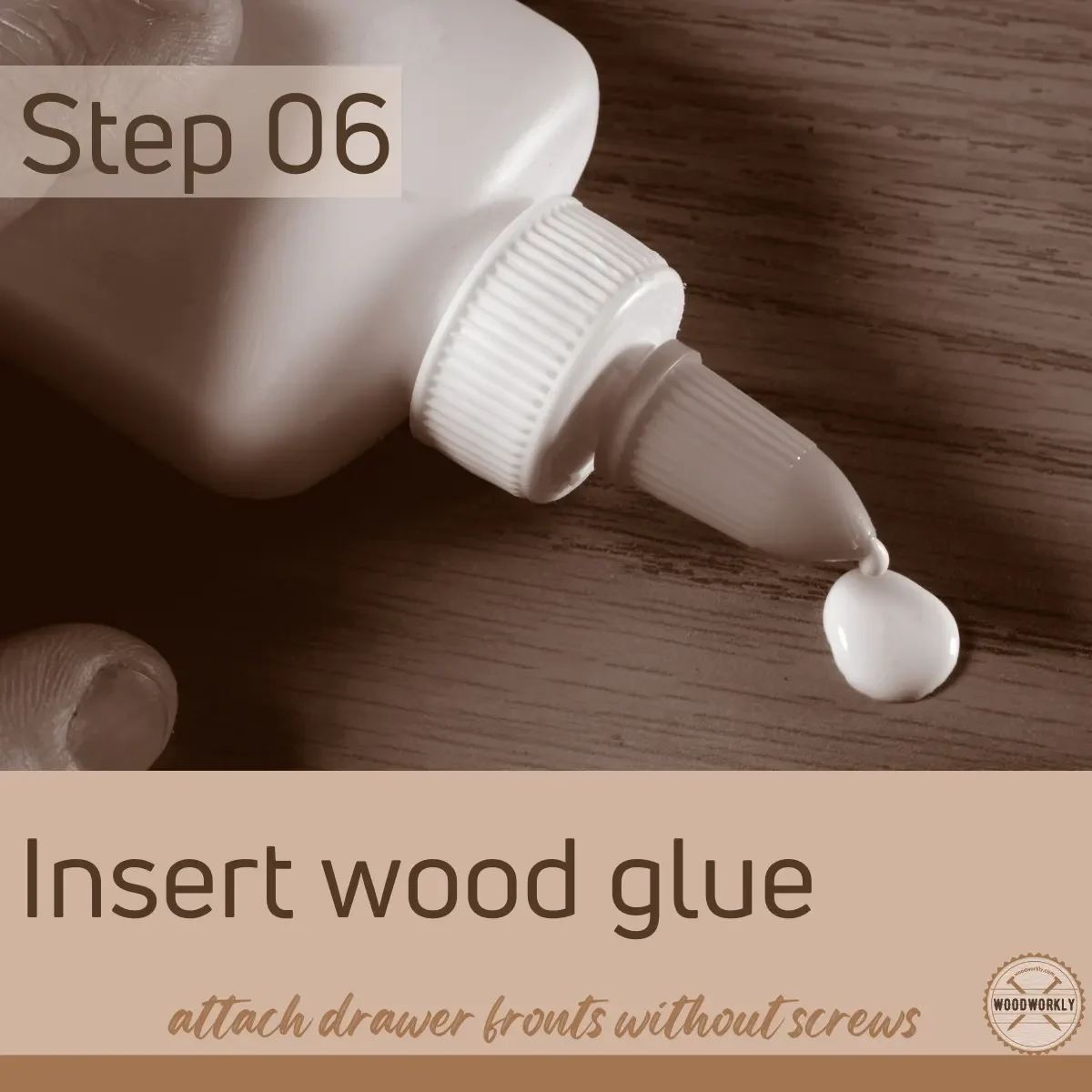 Insert Wood Glue a Little Into Each Hole