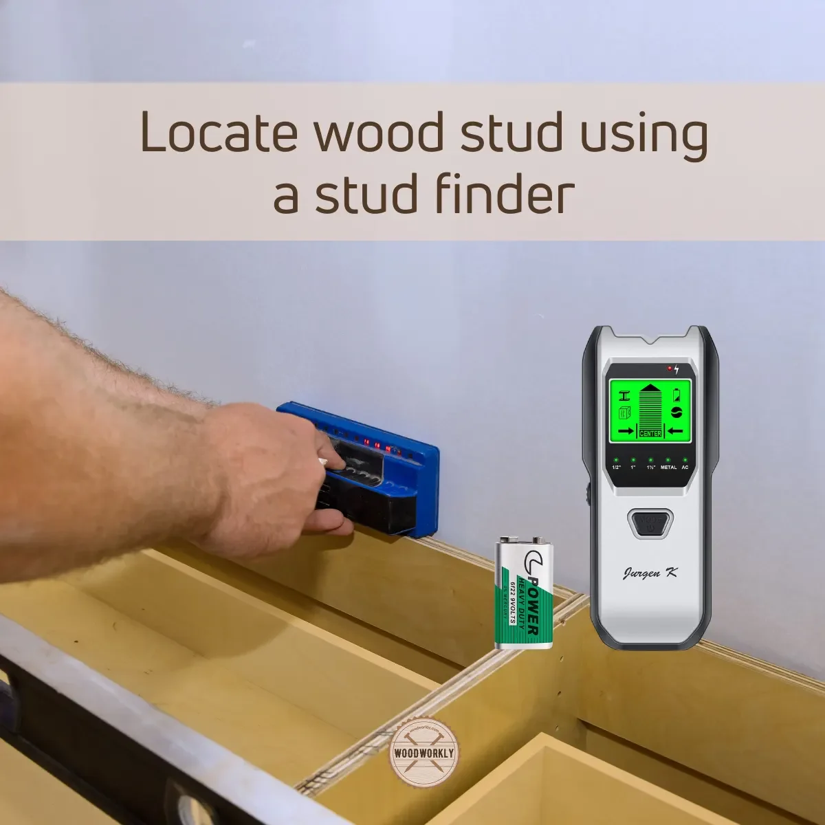 Locate wood stud using a stud finder
