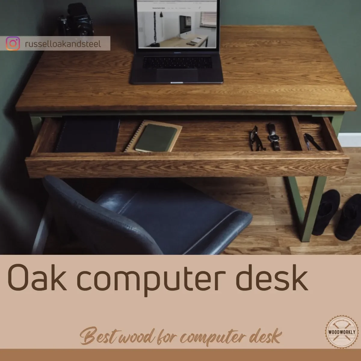 Oak computer desk