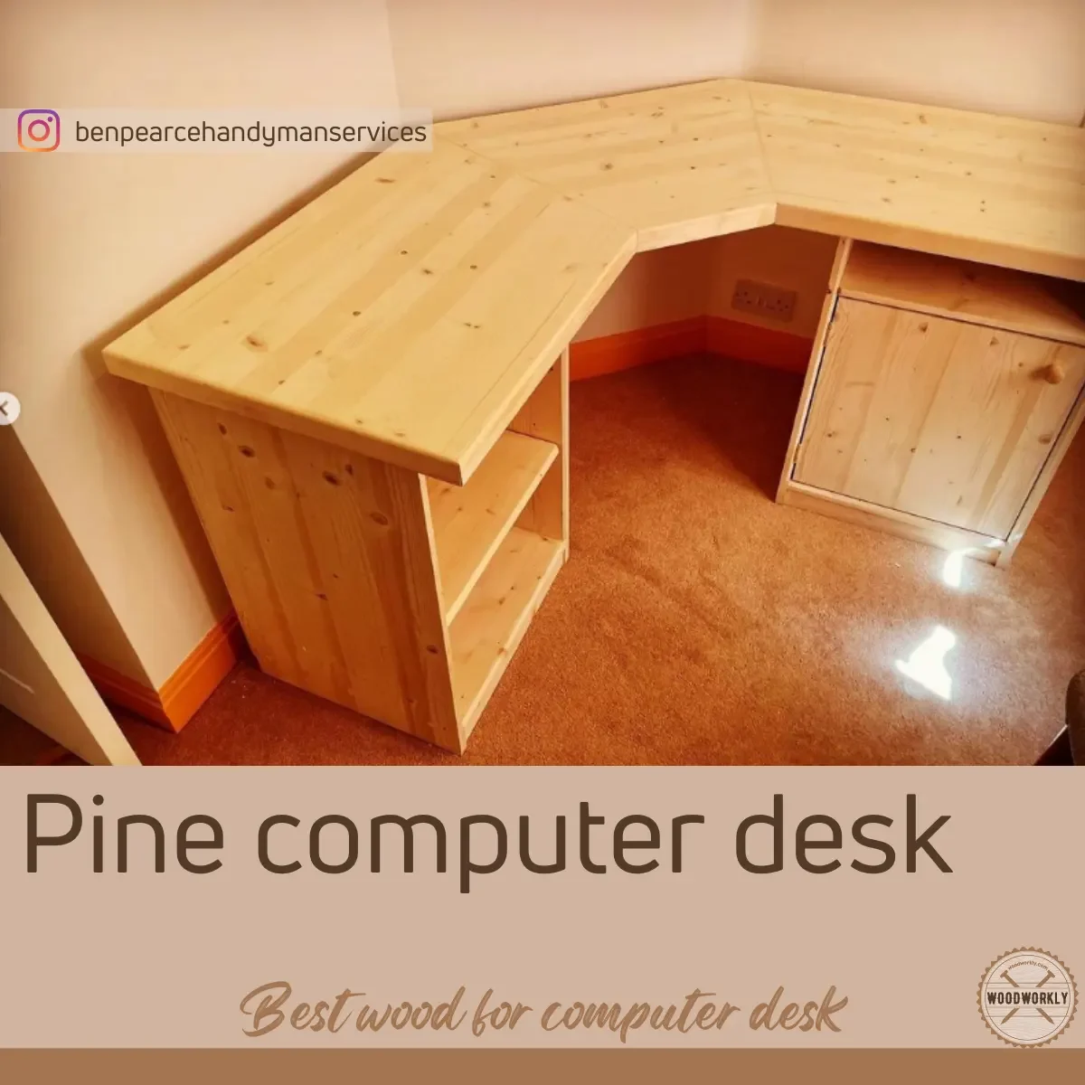 Pine computer desk