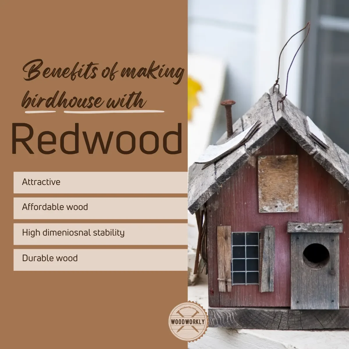 benefits of making birdhouse with redwood