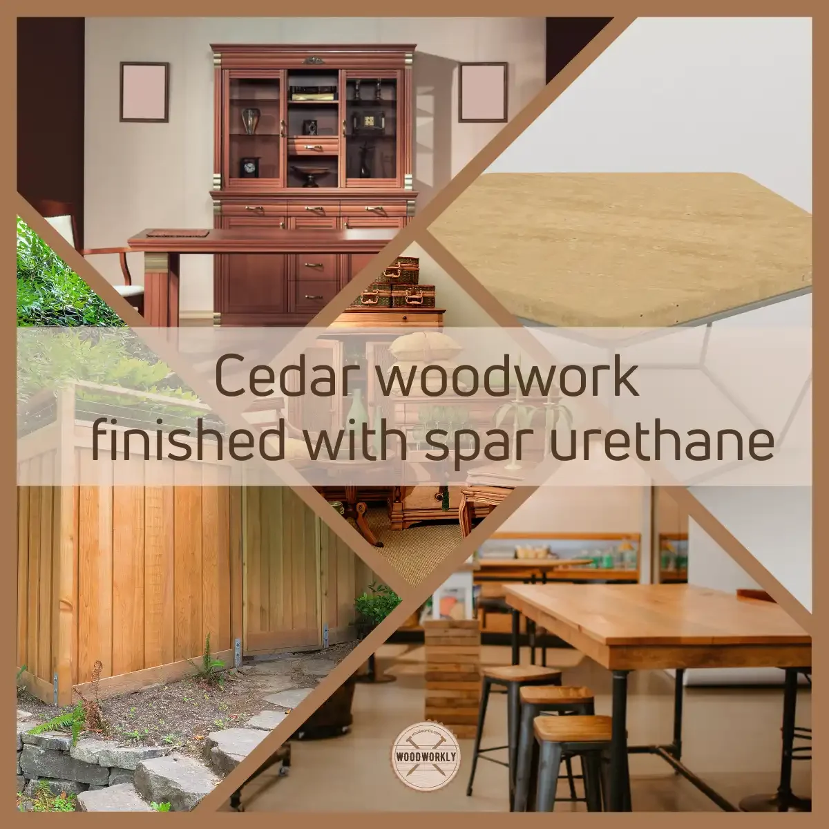 cedar furniture and woodworks finished with spar urethane