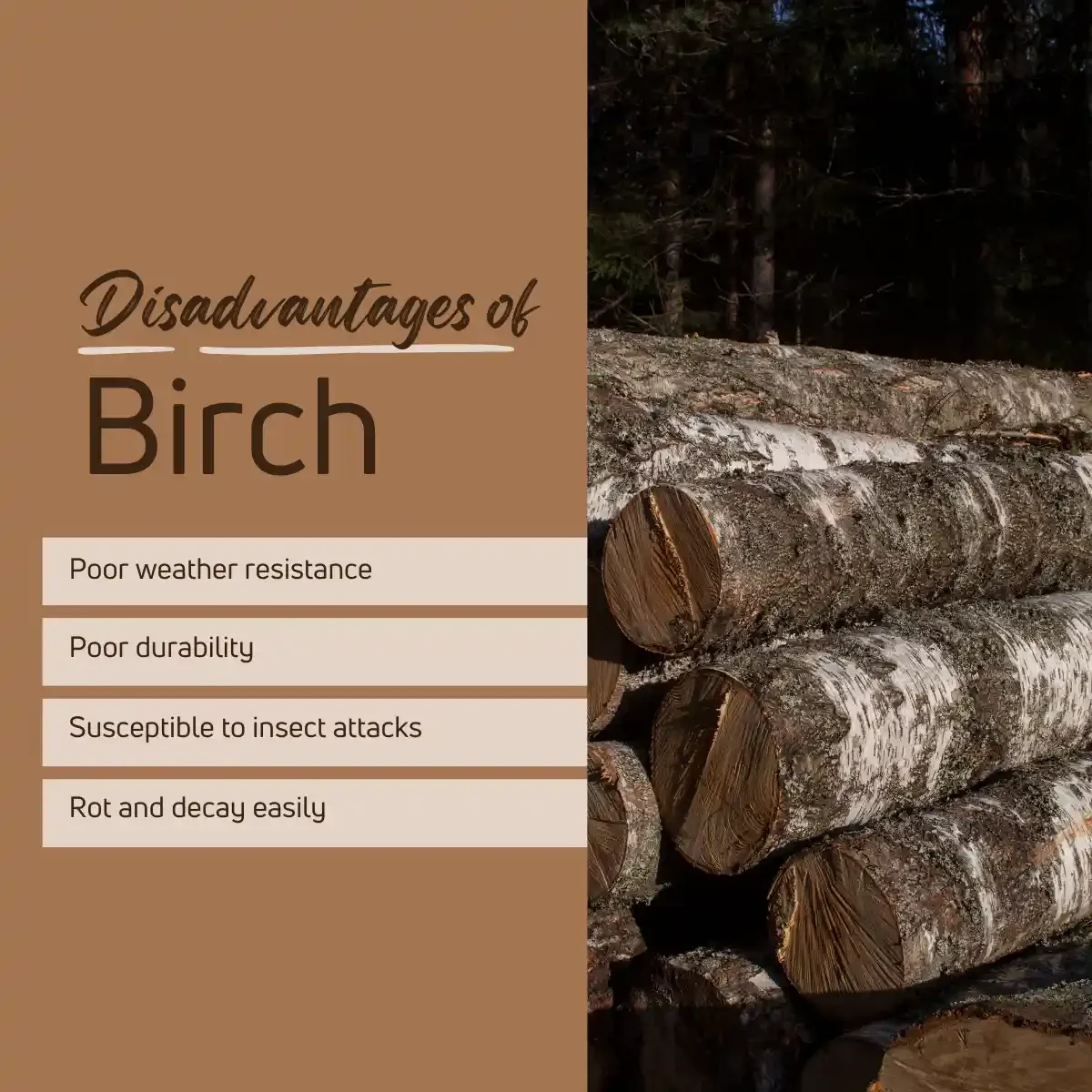 disadvantages of birch