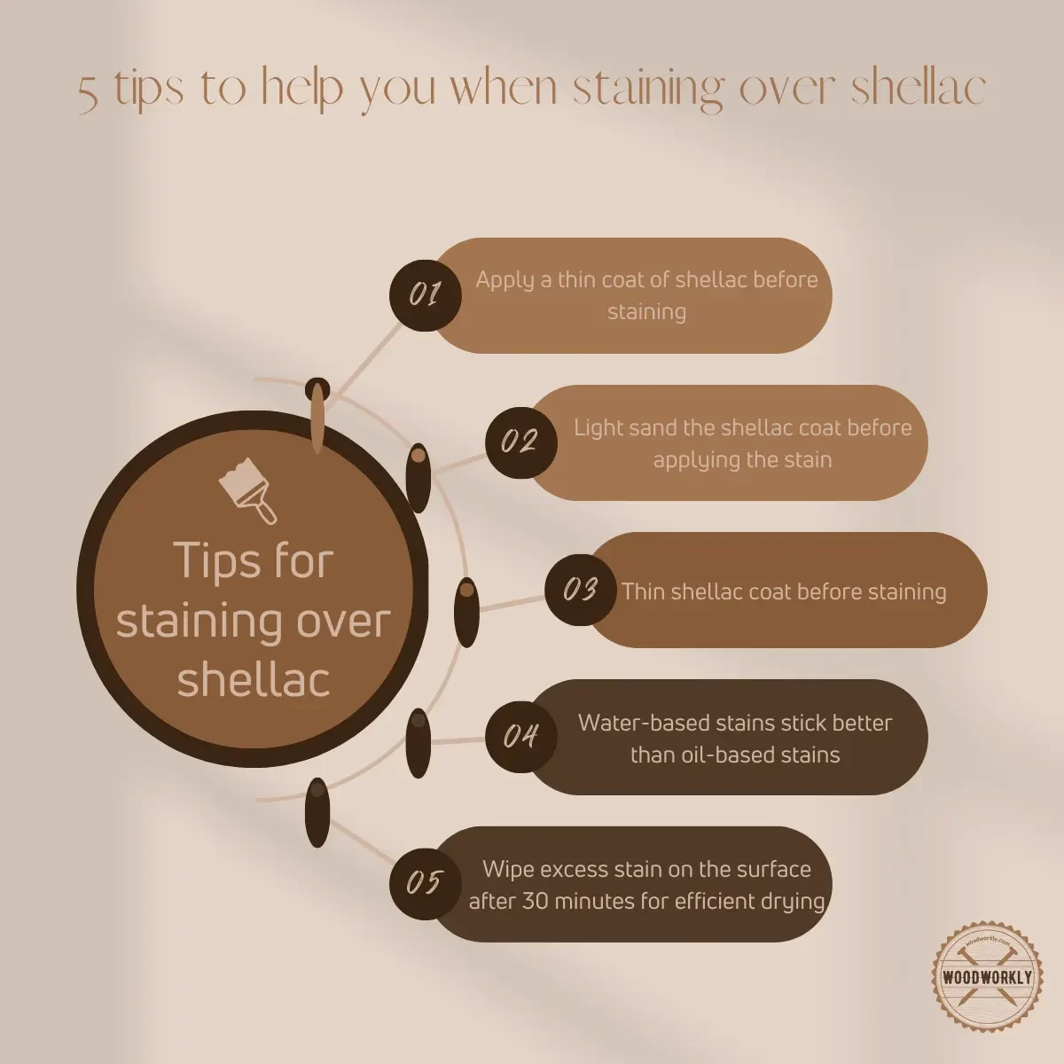 Tips for staining over shellac