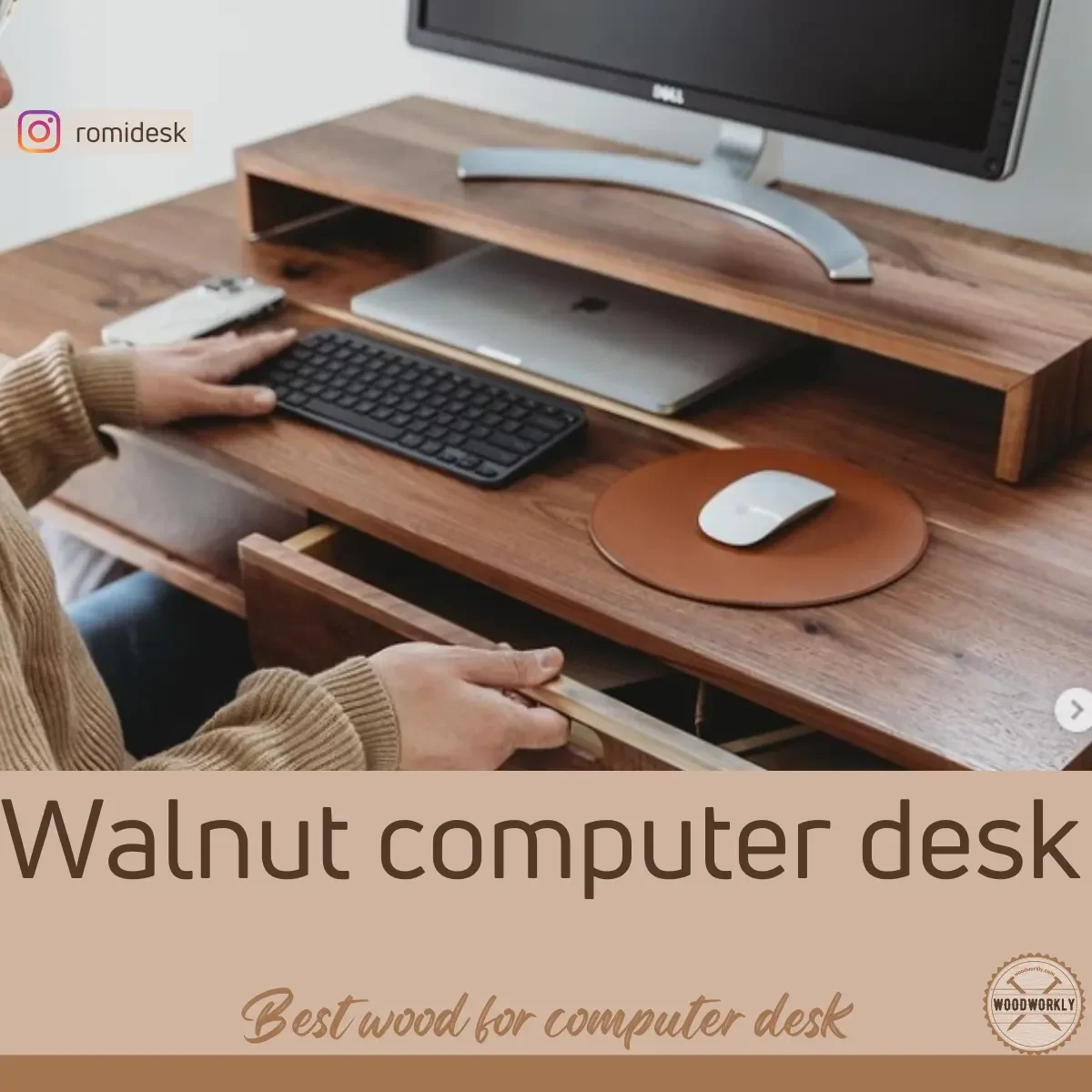 walnut computer desk