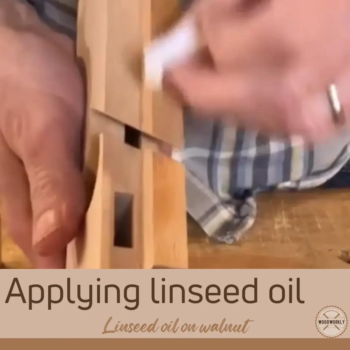 Applying linseed oil