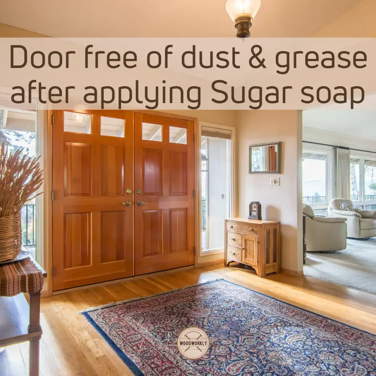 Door free of dust & grease after applying Sugar soap