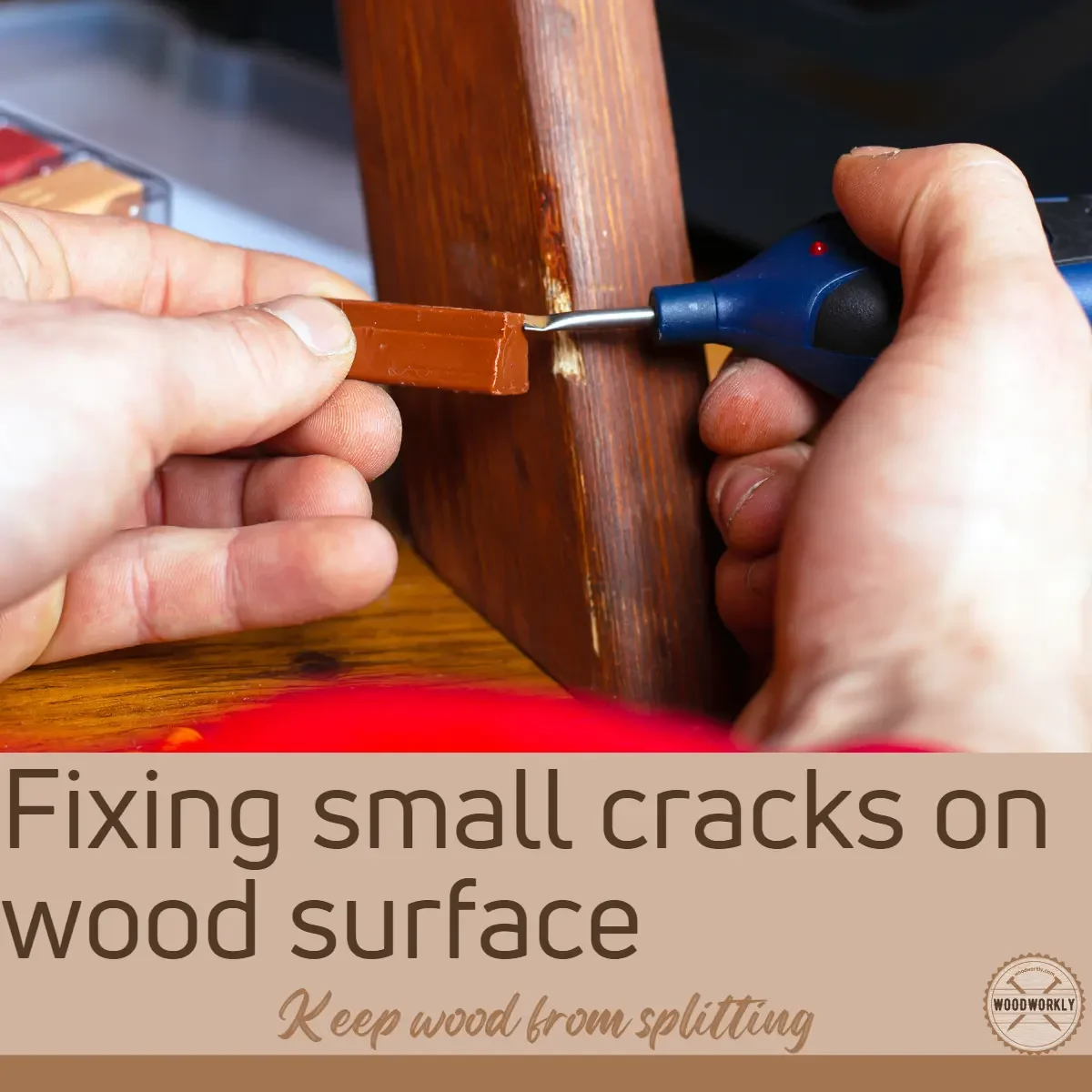 Fixing small cracks on wood surface