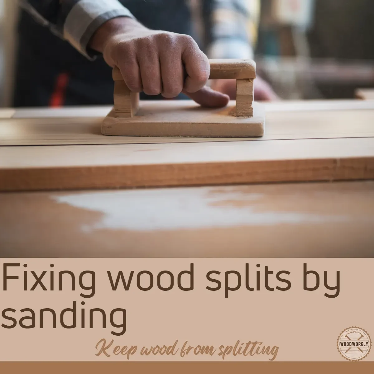 Fixing wood splits by sanding