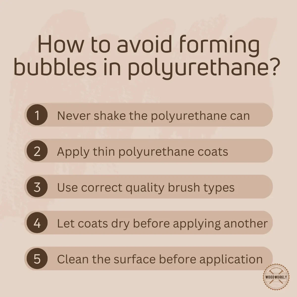 How to avoid forming bubbles in polyurethane