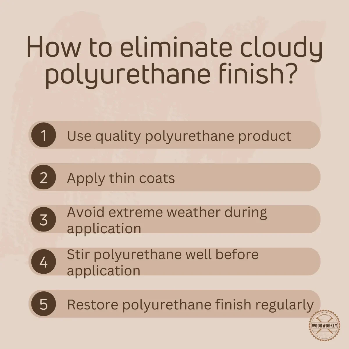 How to eliminate cloudy polyurethane finish