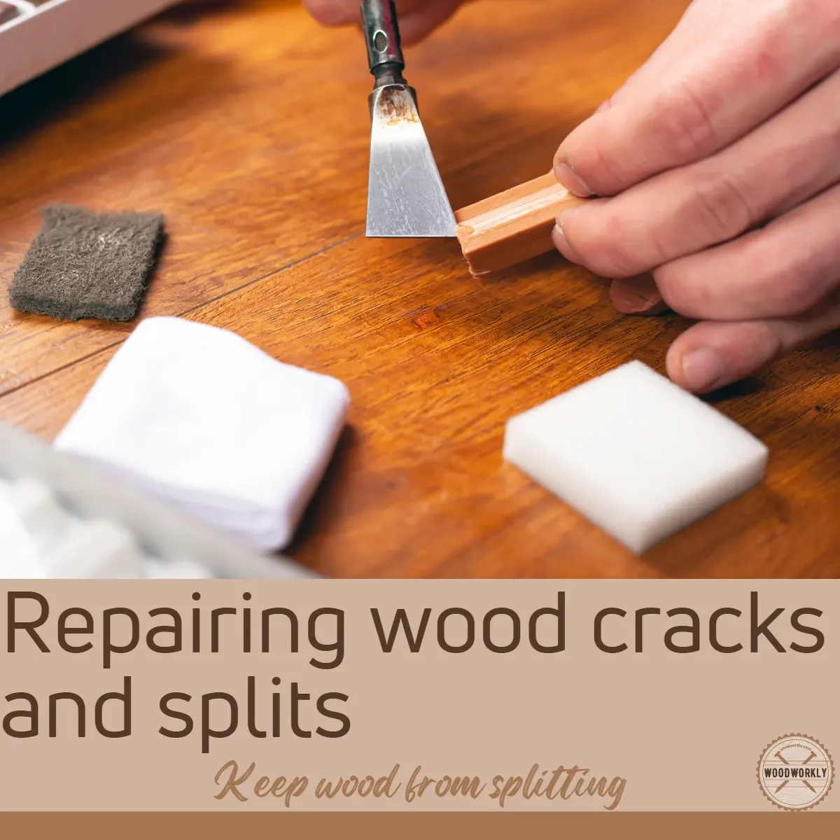 Repairing wood cracks and splits