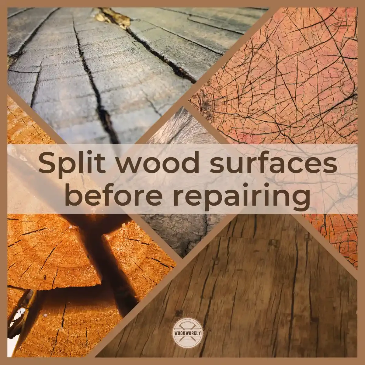 Split wood surfaces before repairing