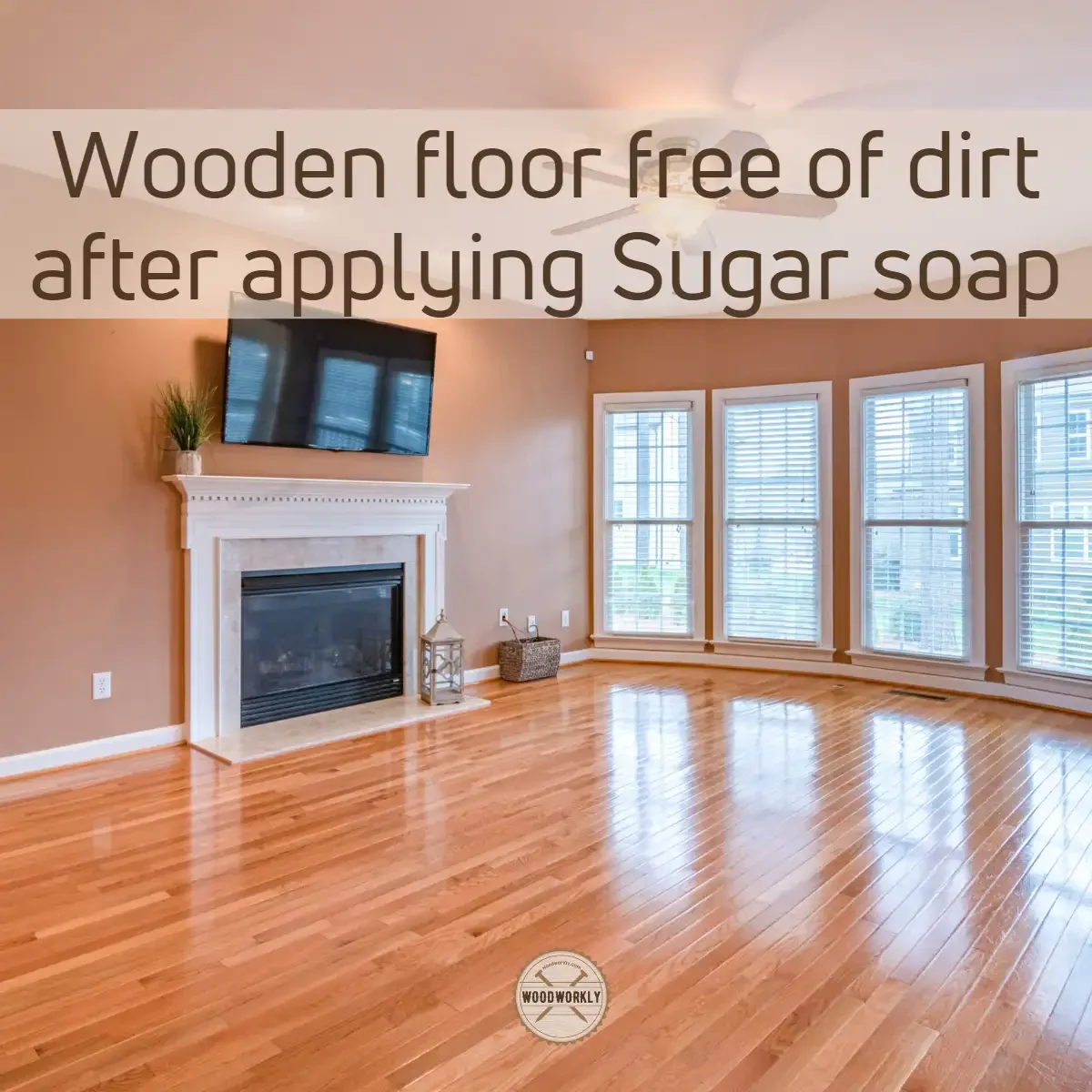 Wooden floor free of dirt after applying Sugar soap