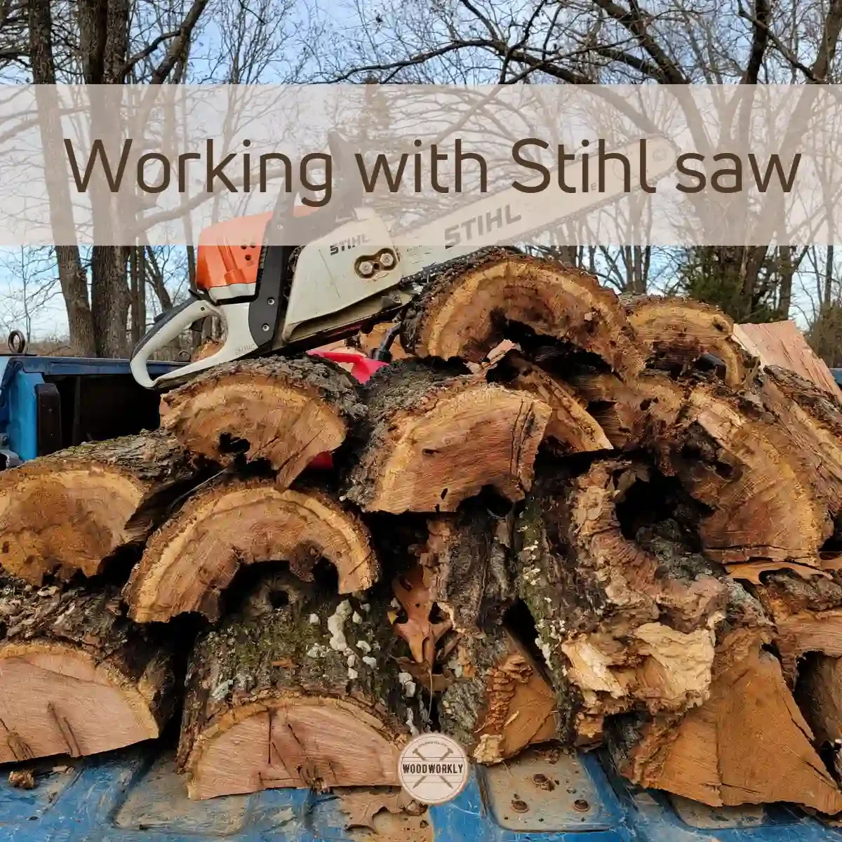 Working with Stihl saw