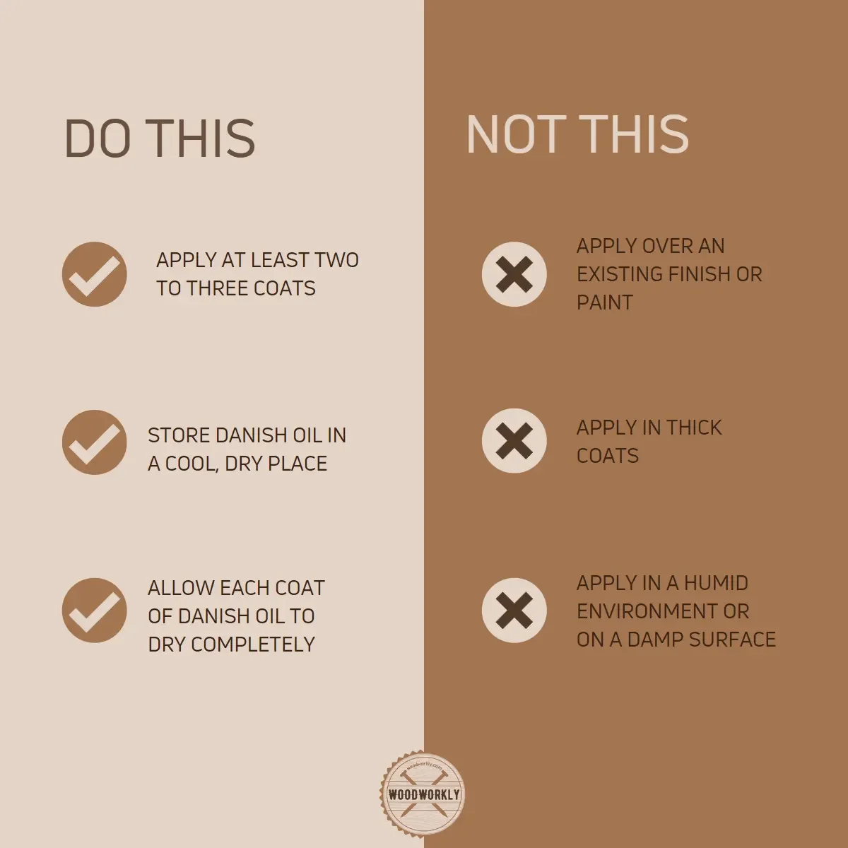 dos and don'ts to when using Danish oil