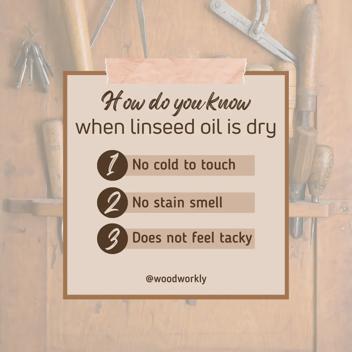 how to know when the linseed oil is dry