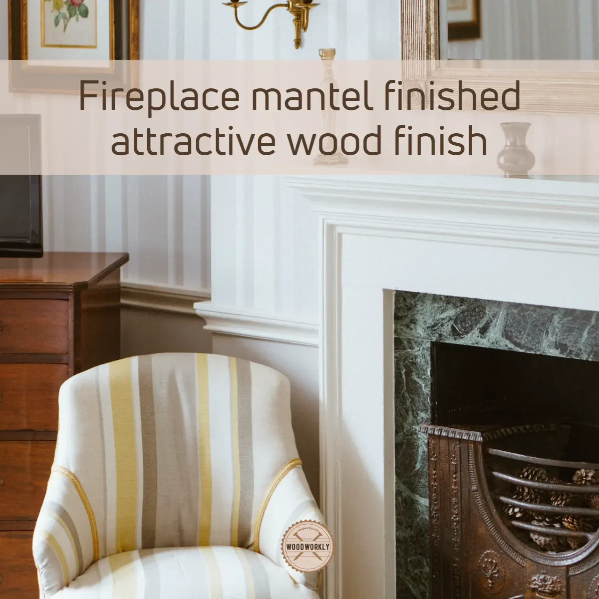 Fireplace mantel finished attractive wood finish