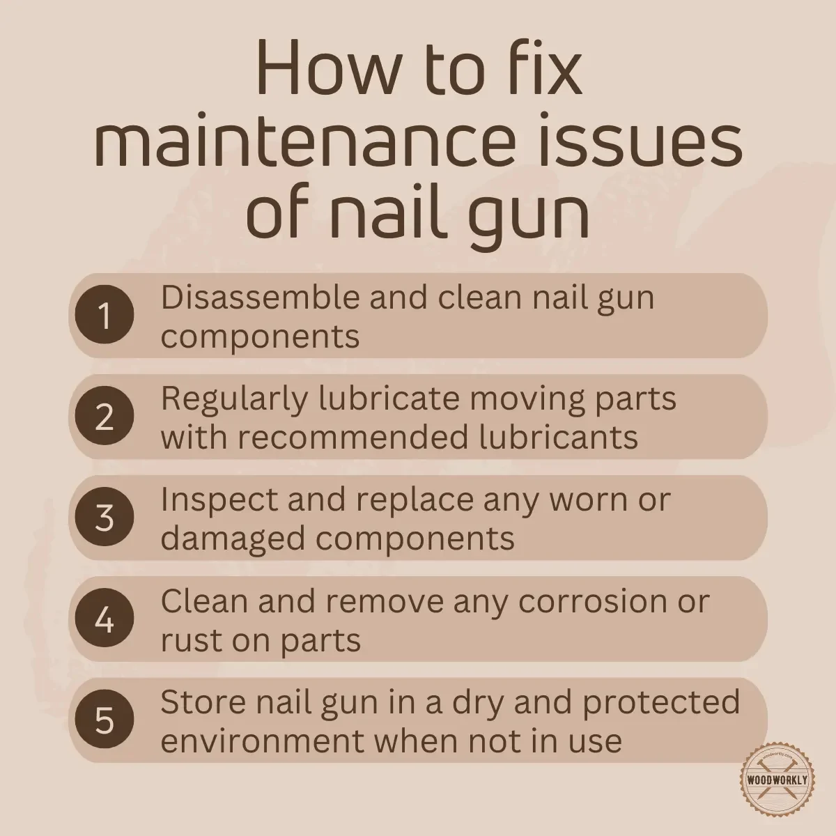 How to fix maintenance issues of nail gun