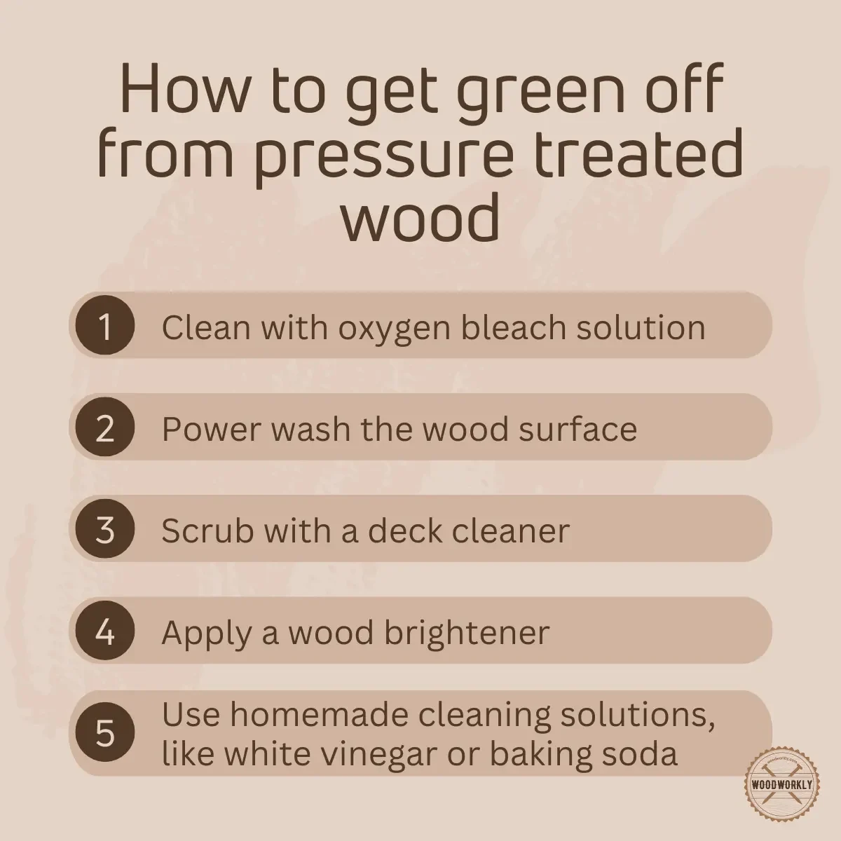 How to get green off from pressure treated wood
