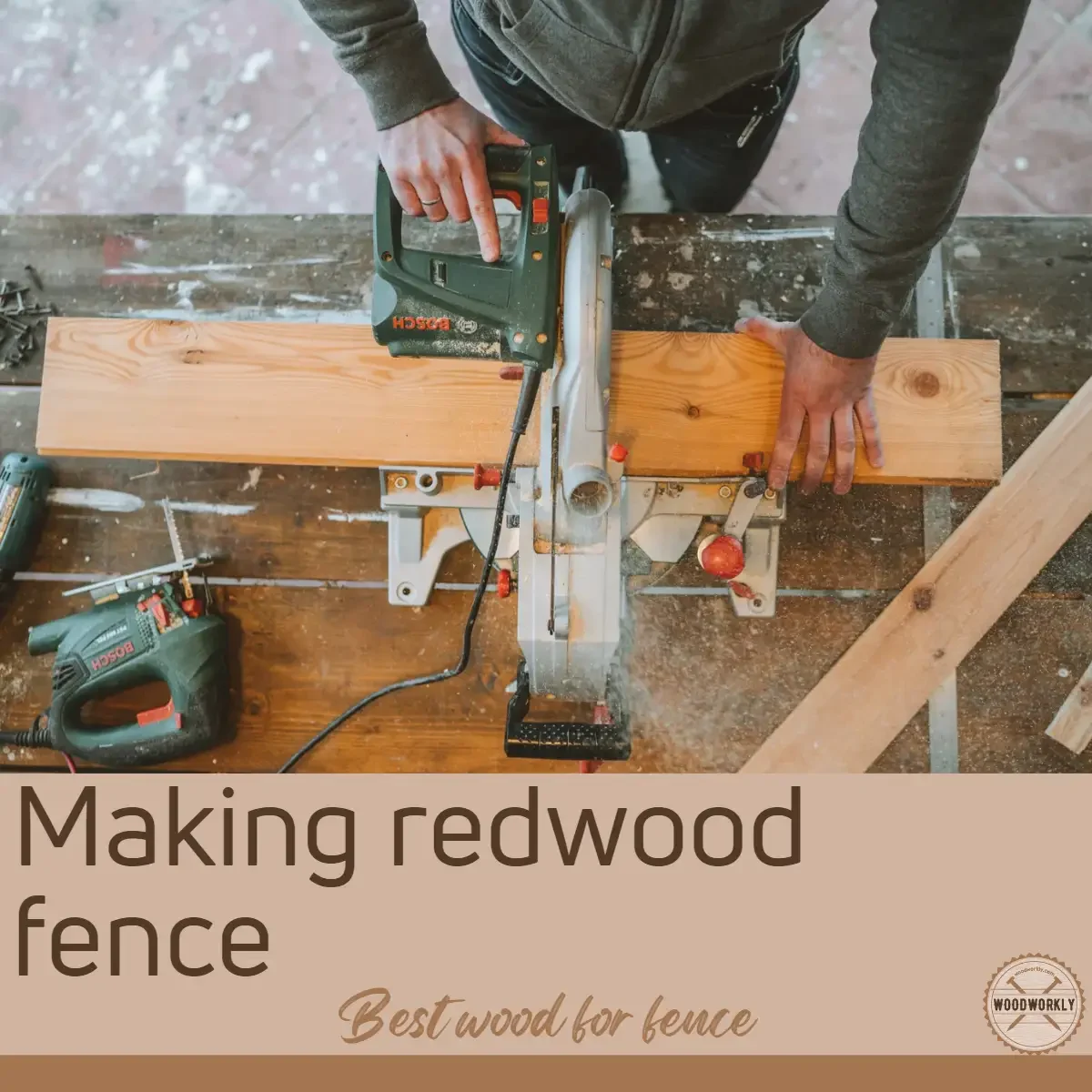 Making redwood fence