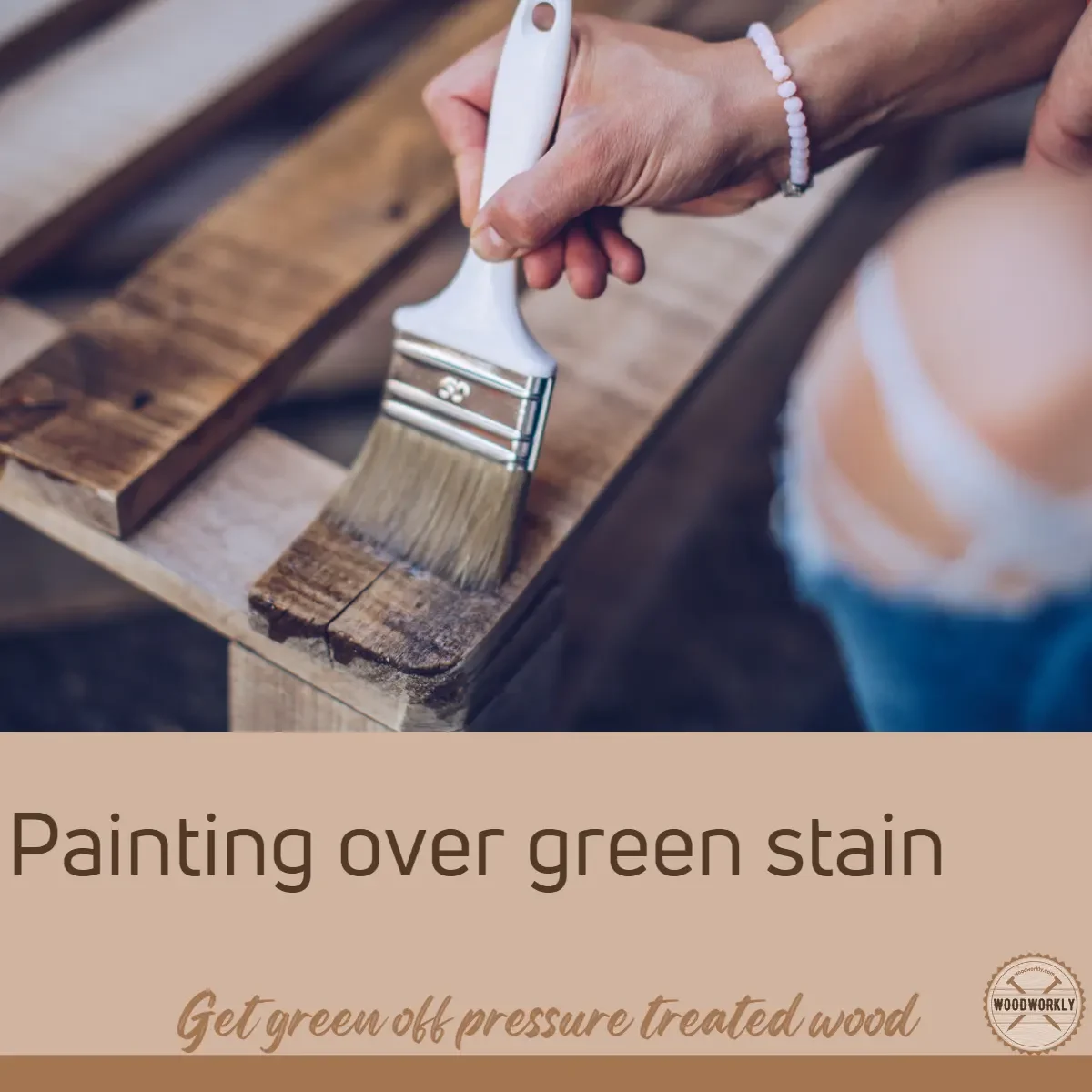 Painting over green stain on pressure treated wood