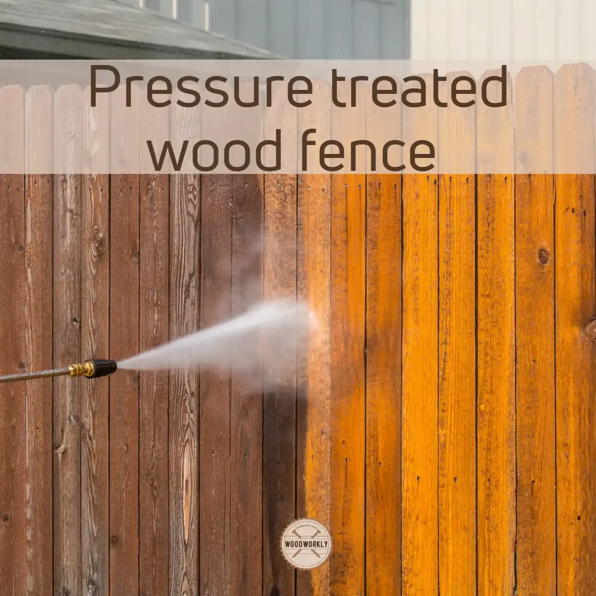 Pressure treated wood fence