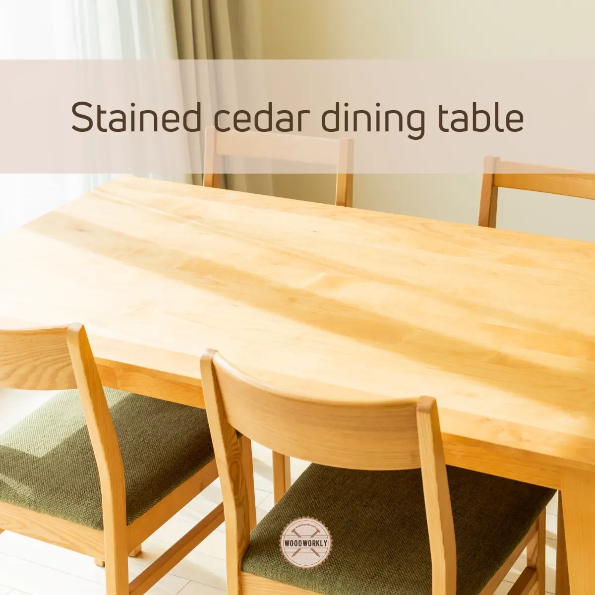 Stained cedar dining table