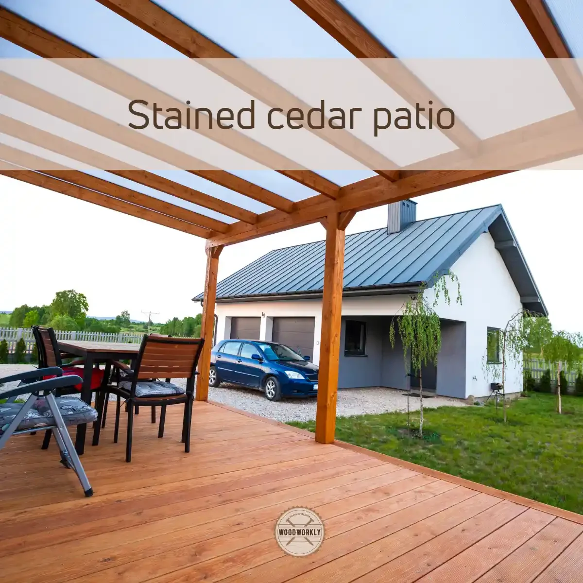 Stained cedar patio