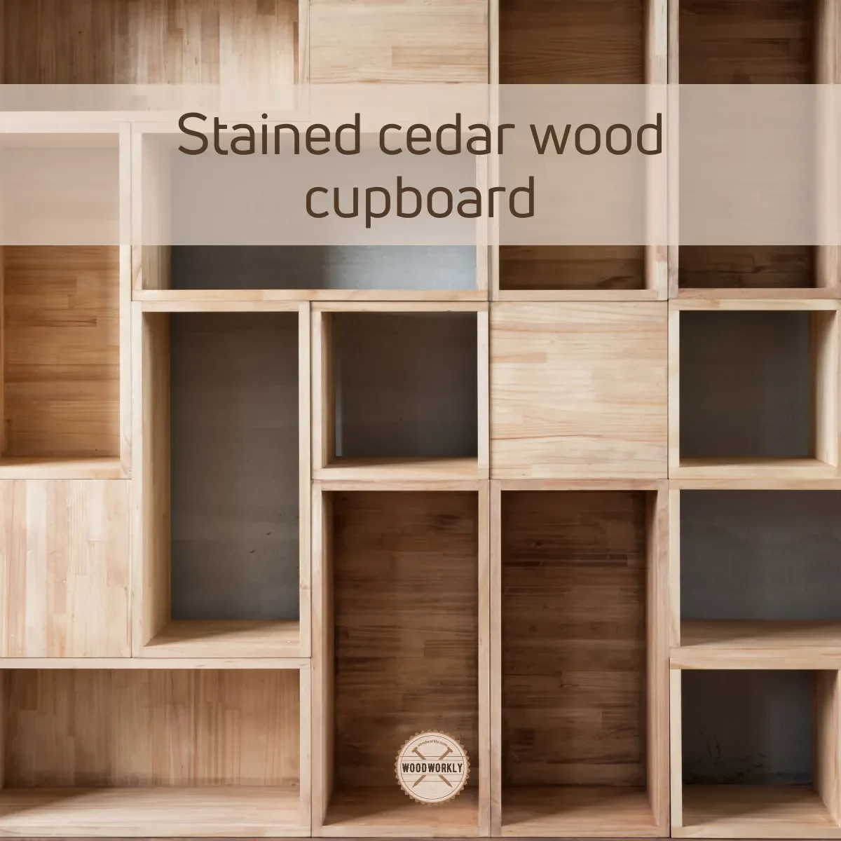 Stained cedar wood cupboard