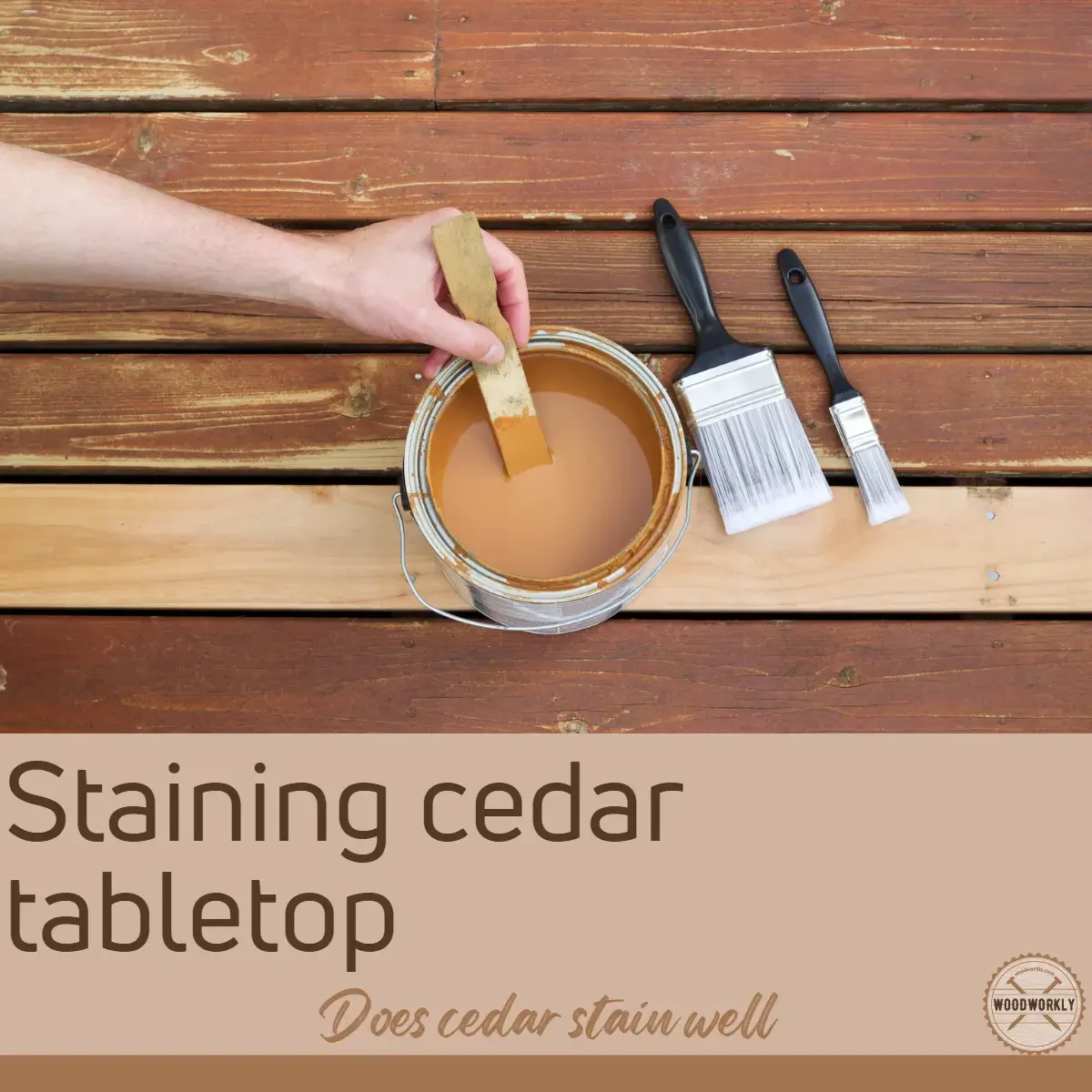 Staining cedar tabletop