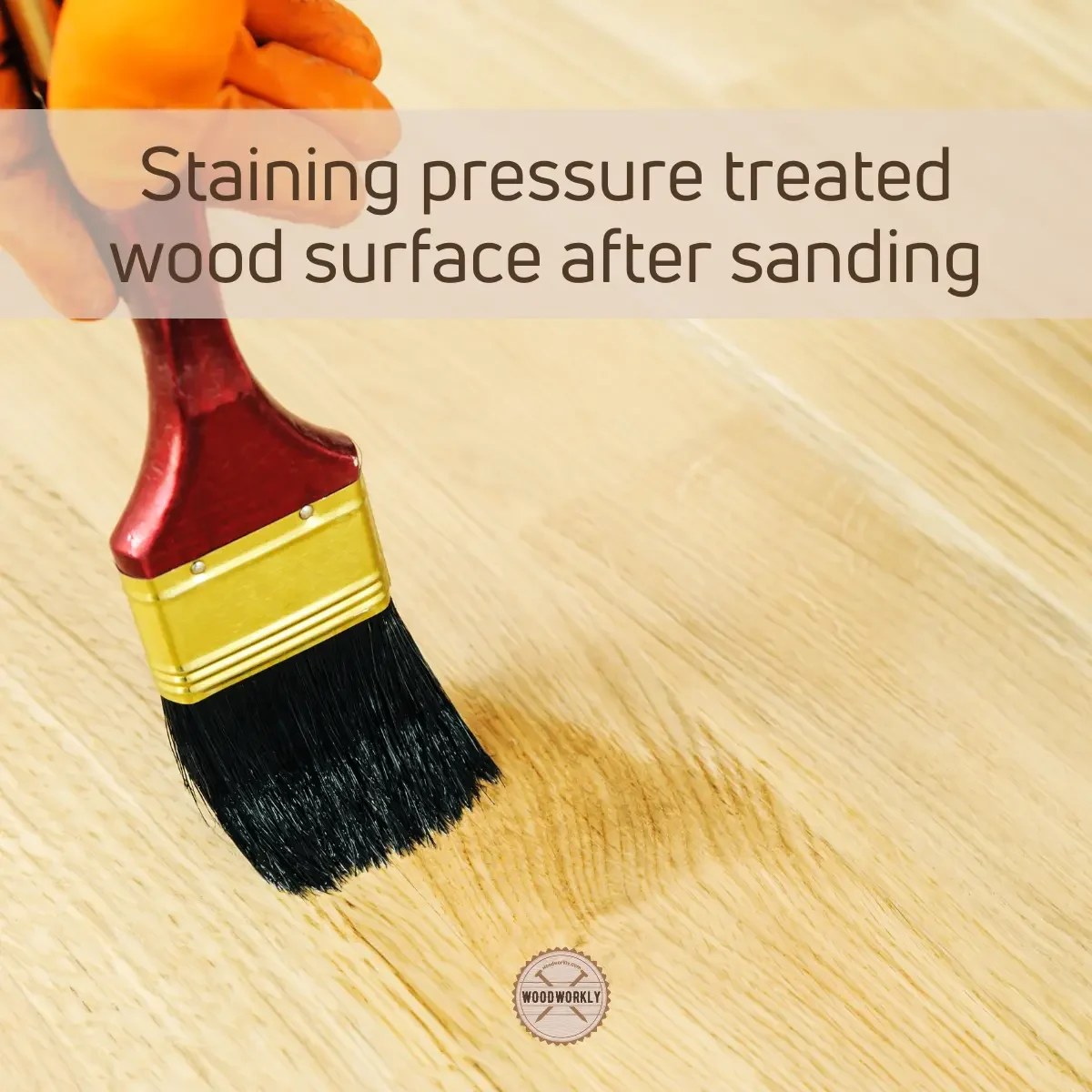 Staining pressure treated wood surface after sanding
