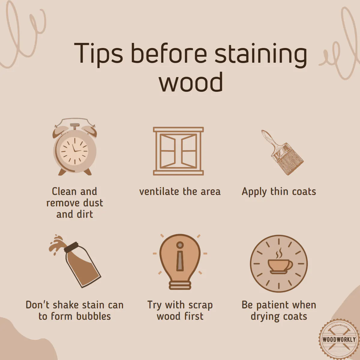 Tips before staining wood