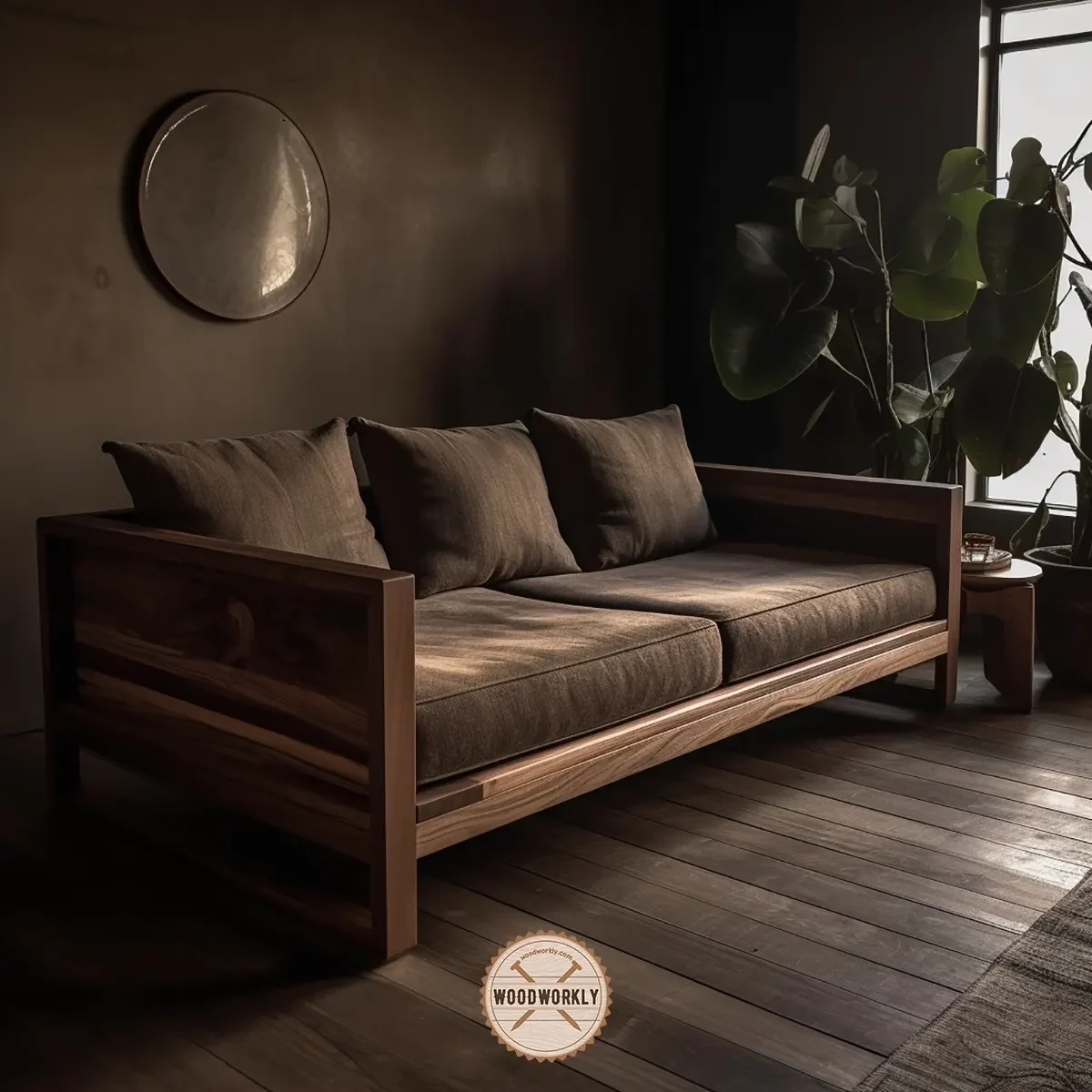 beautiful stained oak wood sofa