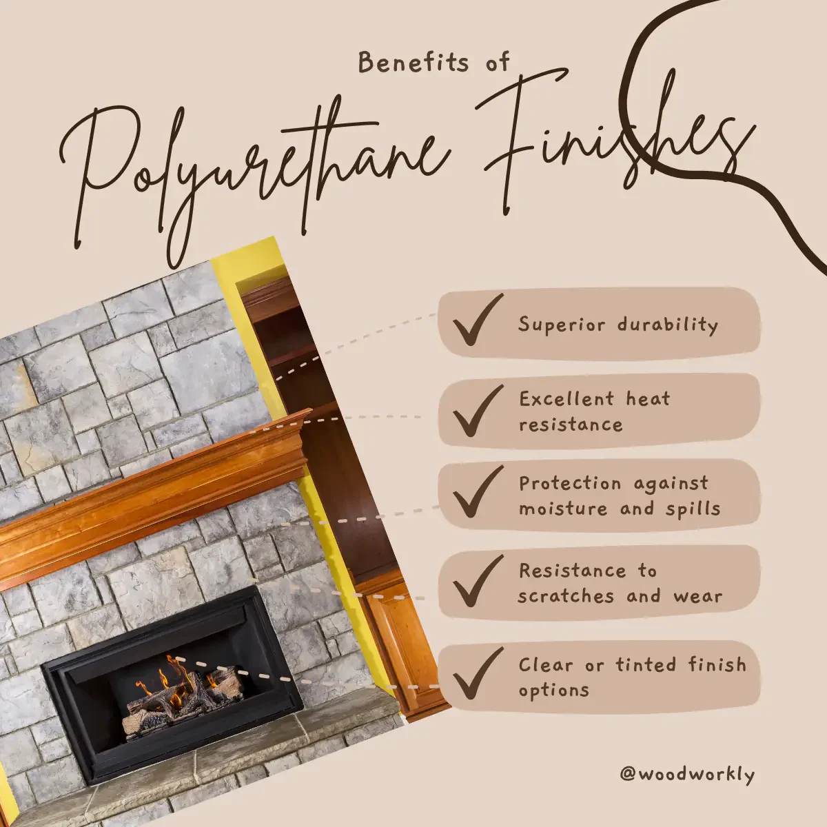 benefits of polyurethane finishes for fireplace mantel