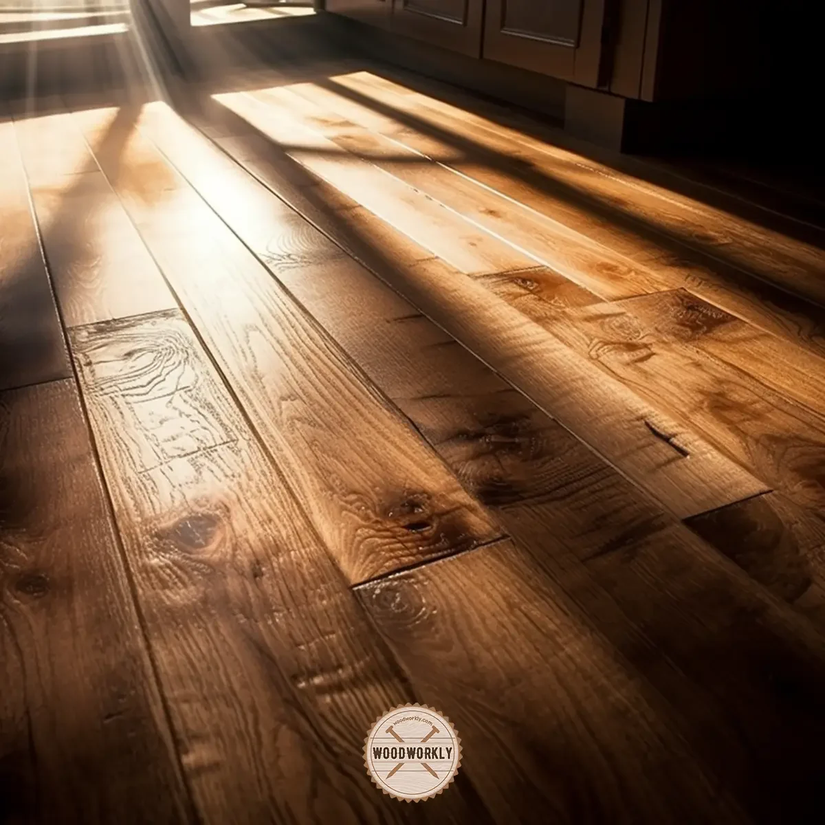 grain pattern of clear stained oak wood floor