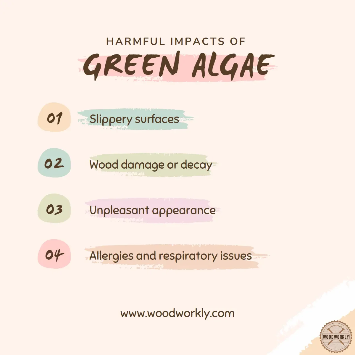 harmful impacts of green algae on wood