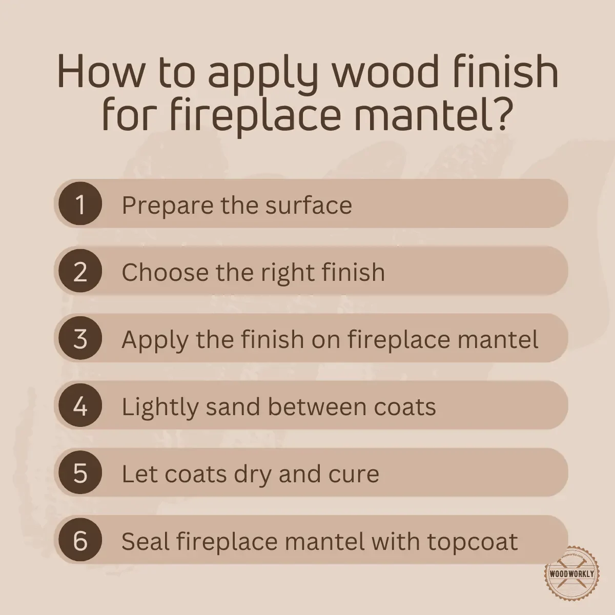 how to apply wood finish on fireplace mantel