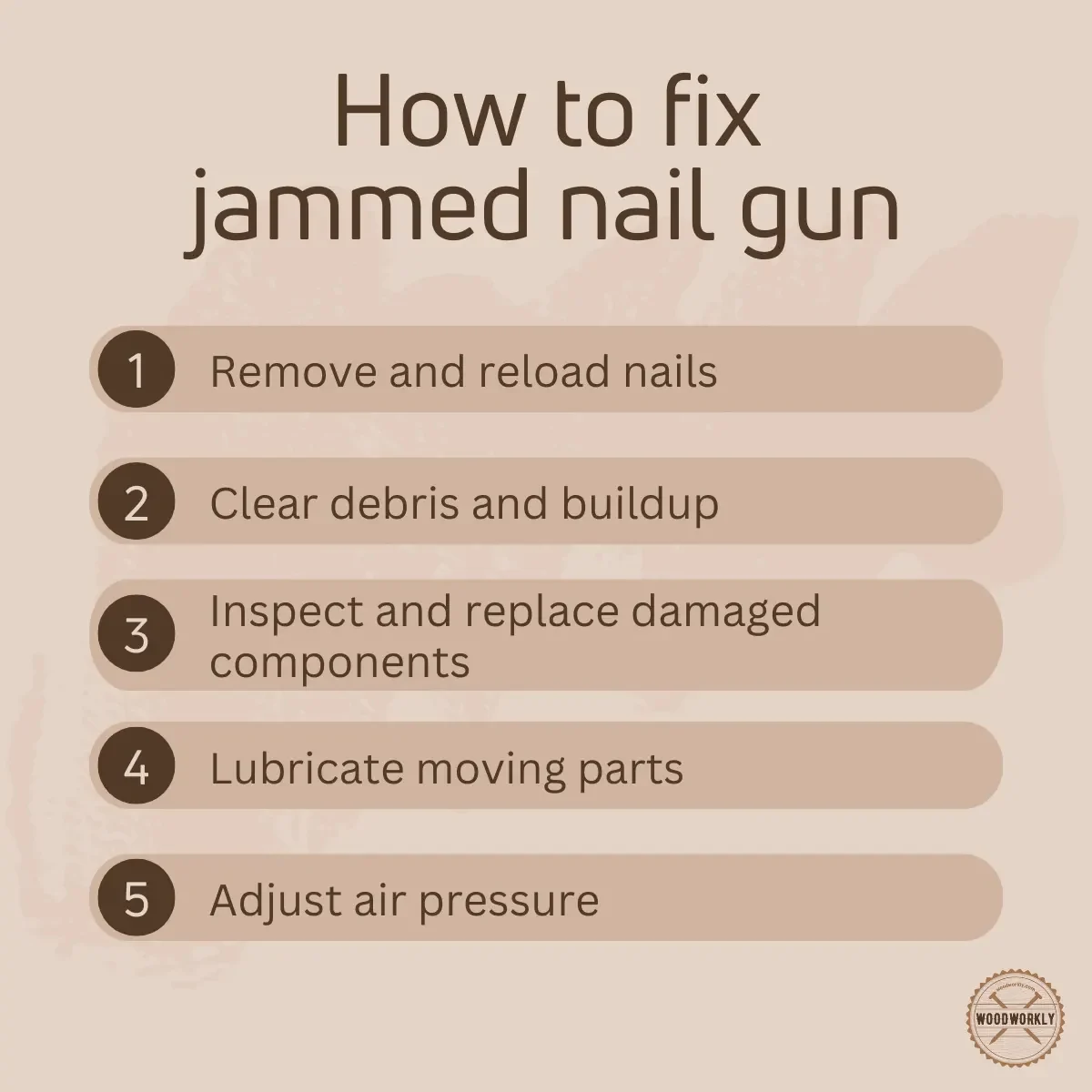 how to fix jammed nail gun