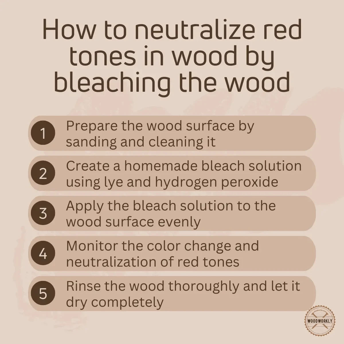 how to neutralize red tones in wood by bleaching the wood