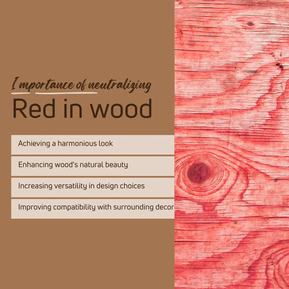 importance of neutralizing red in wood